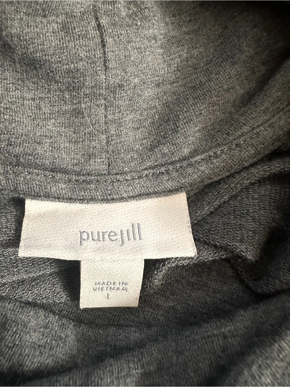 Women's Charcoal Cowl Neck Pullover Hoodie large
